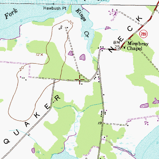 Topographic Map of Quaker Neck, MD
