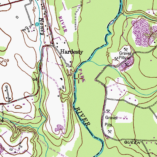 Topographic Map of Queen Anne Bridge, MD