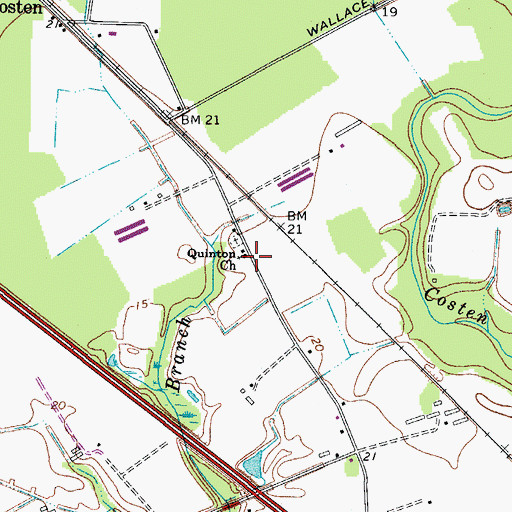 Topographic Map of Quinton Church, MD