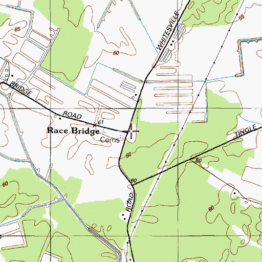 Topographic Map of Race Bridge, MD