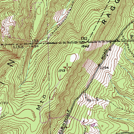 Topographic Map of Ragged Mountain, MD