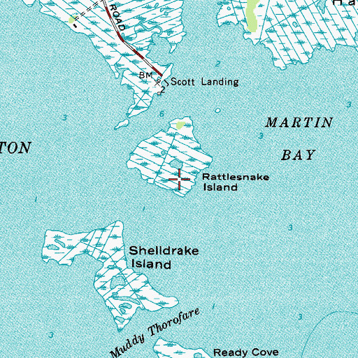 Topographic Map of Rattlesnake Island, MD