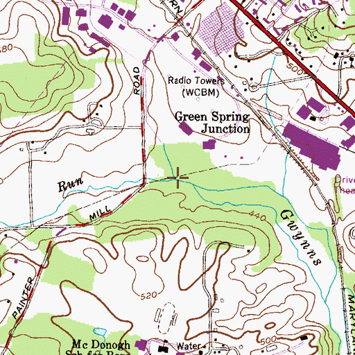 Topographic Map of Red Run, MD