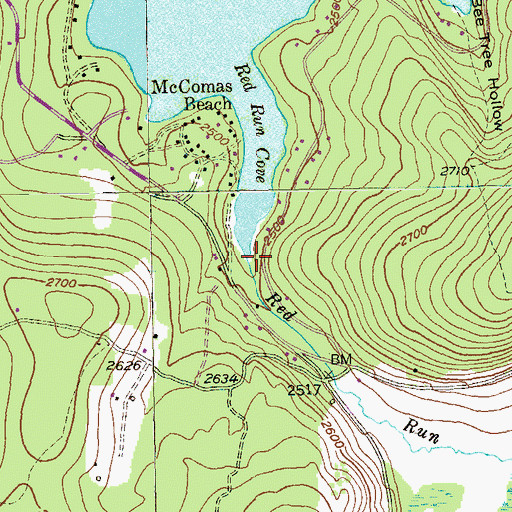 Topographic Map of Red Run, MD