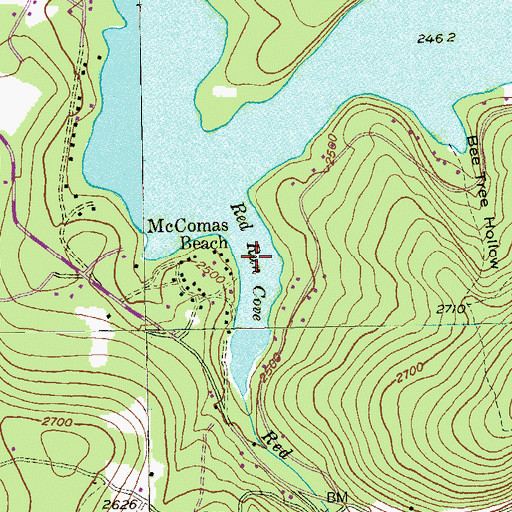 Topographic Map of Red Run Cove, MD