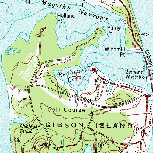 Topographic Map of Redhouse Cove, MD