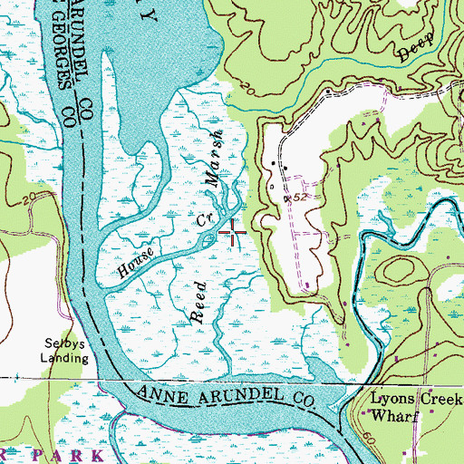 Topographic Map of Reed Marsh, MD