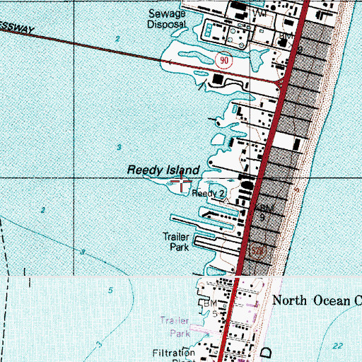 Topographic Map of Reedy Island, MD