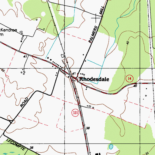 Topographic Map of Rhodesdale, MD