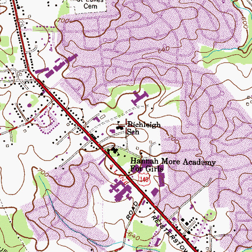 Topographic Map of Richleigh School, MD