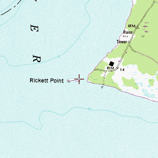 Topographic Map of Rickett Point, MD