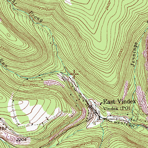 Topographic Map of Right Prong Three Forks Run, MD