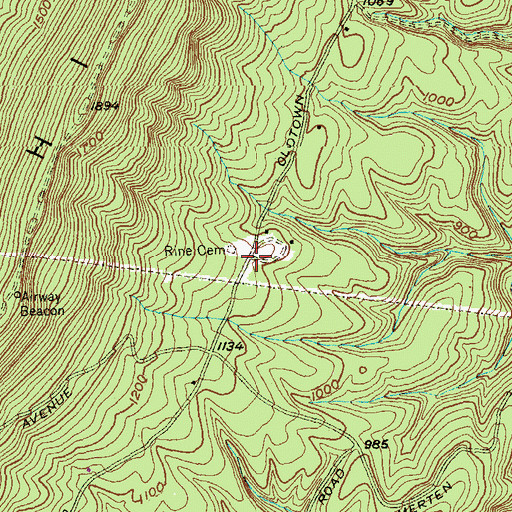 Topographic Map of Rine Cemetery, MD
