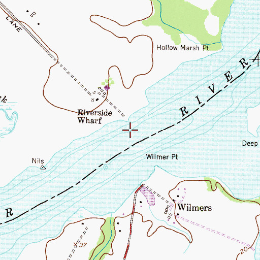 Topographic Map of Riverside Wharf, MD