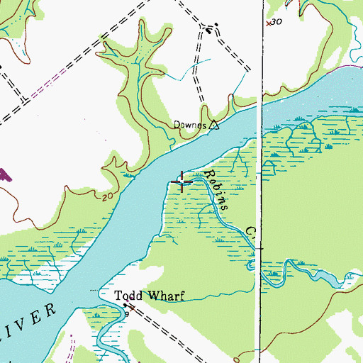 Topographic Map of Robins Creek, MD