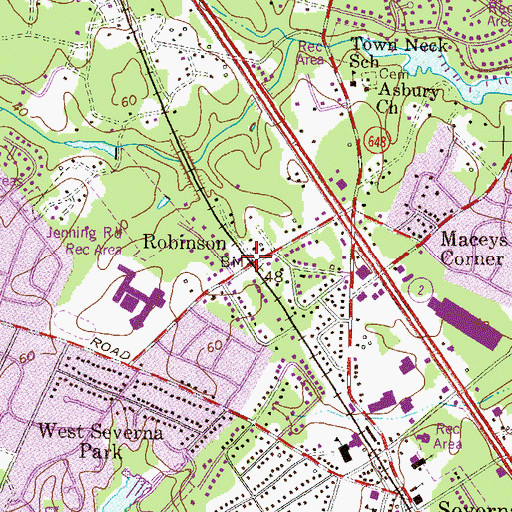 Topographic Map of Robinson, MD