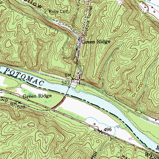 Topographic Map of Roby Hollow, MD