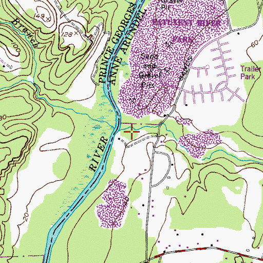 Topographic Map of Rock Branch, MD