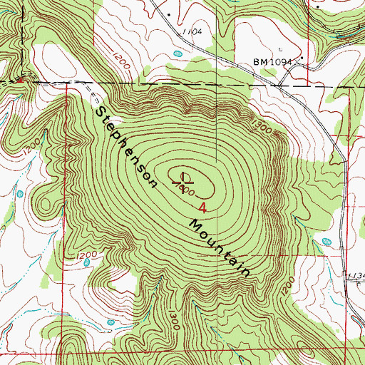 Topographic Map of Stephenson Mountain, AR