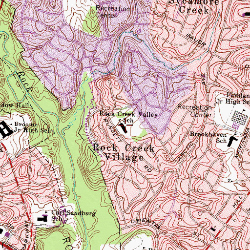 Topographic Map of Rock Creek Valley Elementary School, MD