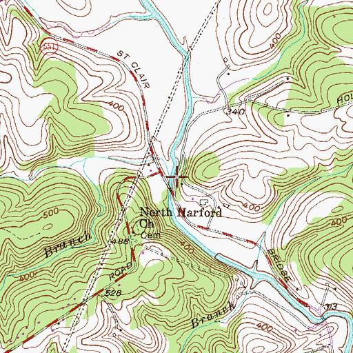 Topographic Map of Rock Hollow Branch, MD
