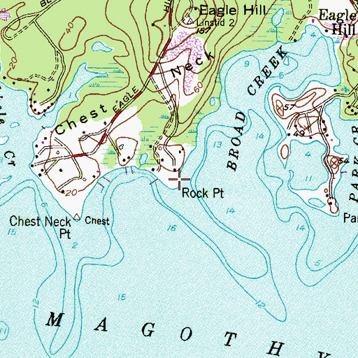 Topographic Map of Rock Point, MD