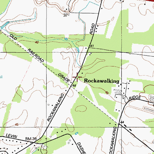 Topographic Map of Rockawalking, MD