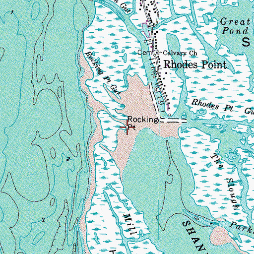 Topographic Map of Rocking Point, MD