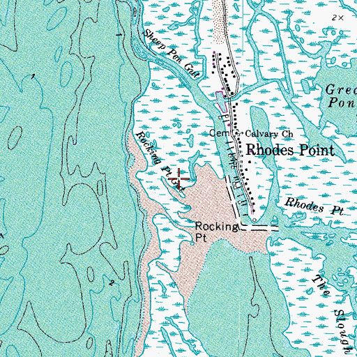 Topographic Map of Rocking Point Gut, MD