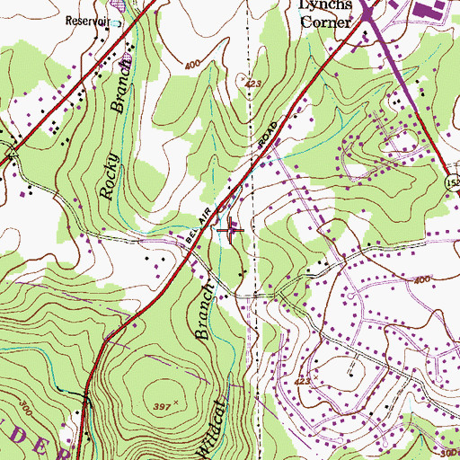 Topographic Map of Rocky Branch, MD