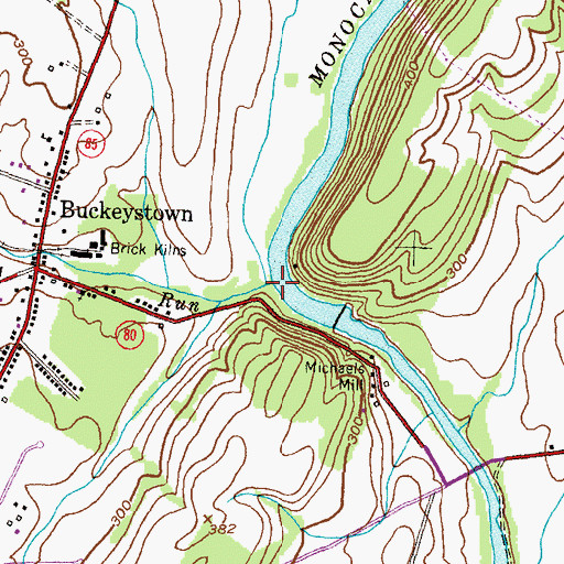 Topographic Map of Rocky Fountain Run, MD