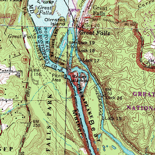 Topographic Map of Rocky Islands, MD