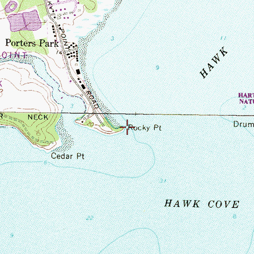 Topographic Map of Rocky Point, MD