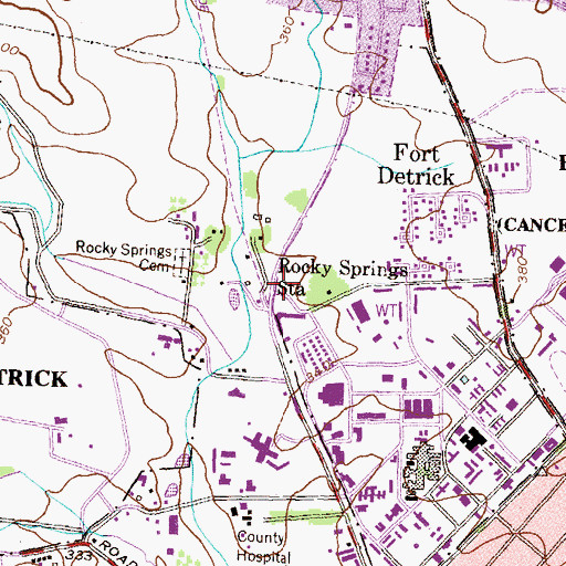 Topographic Map of Rocky Springs Station, MD