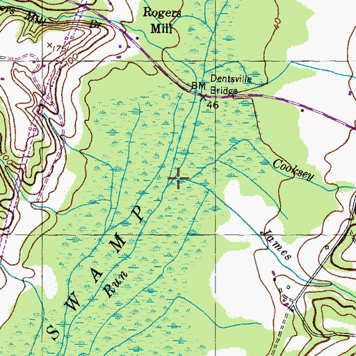 Topographic Map of Rogers Mill Branch, MD