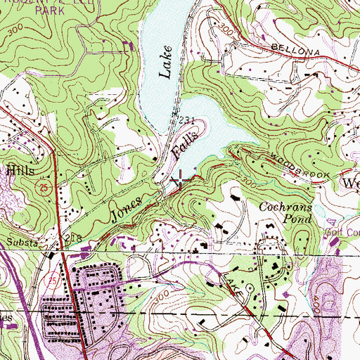 Topographic Map of Lake Roland, MD