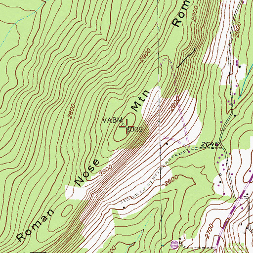Topographic Map of Roman Nose Mountain, MD