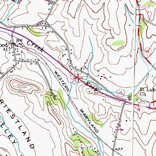 Topographic Map of Roop Branch, MD