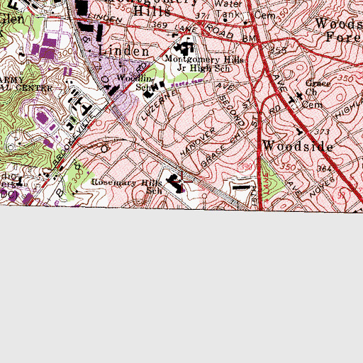 Topographic Map of Rosemary Hills Elementary School, MD