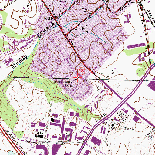 Topographic Map of Rosemont Elementary School, MD