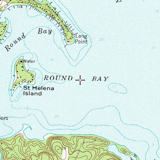 Topographic Map of Round Bay, MD