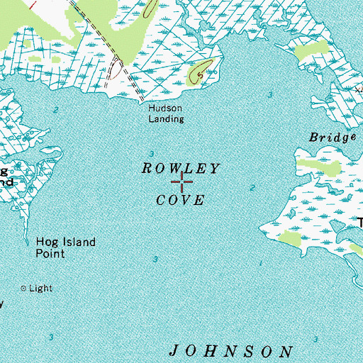 Topographic Map of Rowley Cove, MD