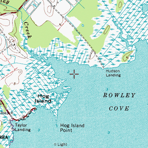 Topographic Map of Rowley Creek, MD