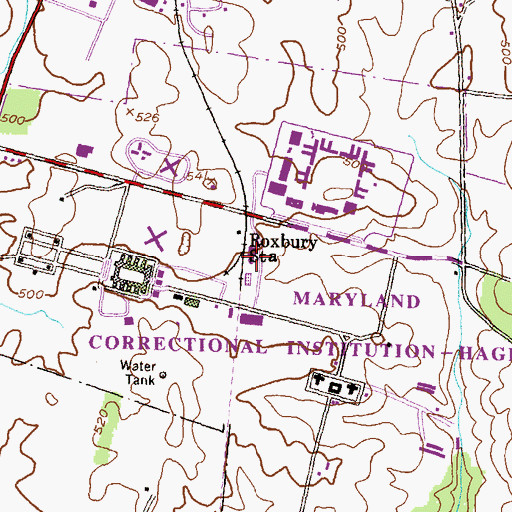 Topographic Map of Roxbury Station, MD