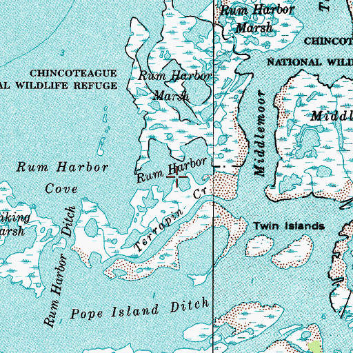 Topographic Map of Rum Harbor, MD