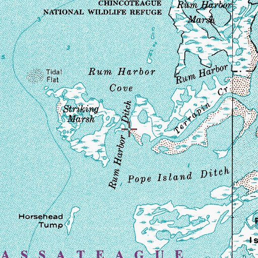 Topographic Map of Rum Harbor Ditch, MD