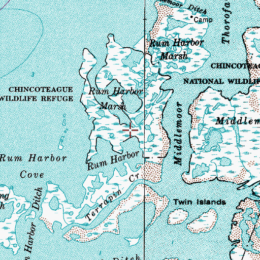 Topographic Map of Rum Harbor Marsh, MD