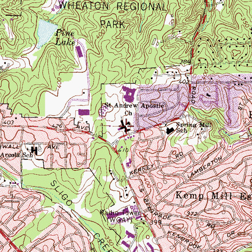 Topographic Map of Saint Andrew Apostle Church, MD
