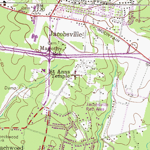 Topographic Map of Saint Anns Temple, MD