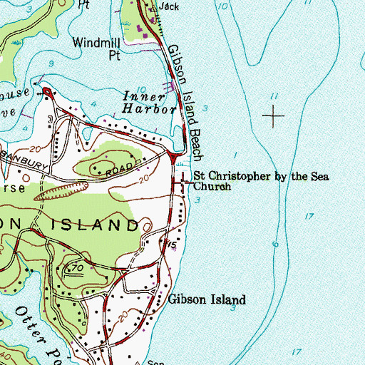 Topographic Map of Saint Christopher by the Sea Church, MD